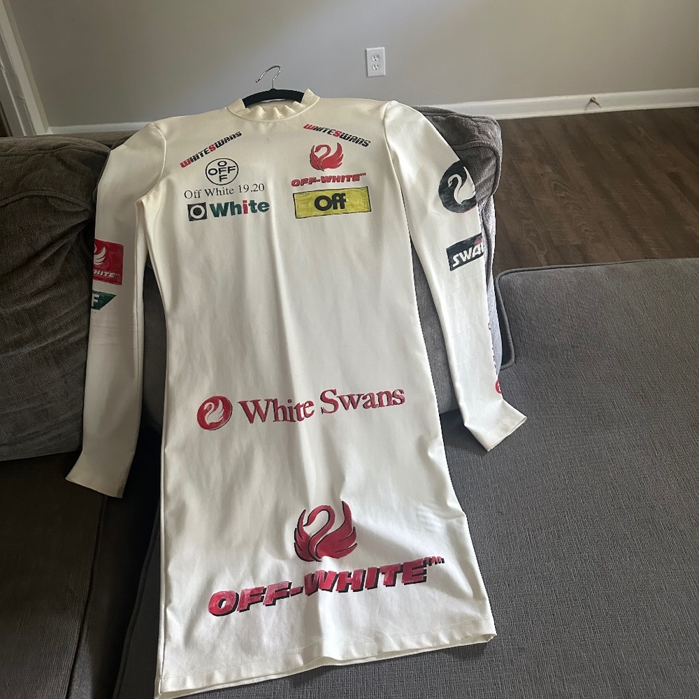 Off White Swans Dress